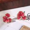 Серьги-лепестки со стразами 3D, милые серьги с пятью лепестками, элегантные серьги-гвоздики с цветами для вечеринки
