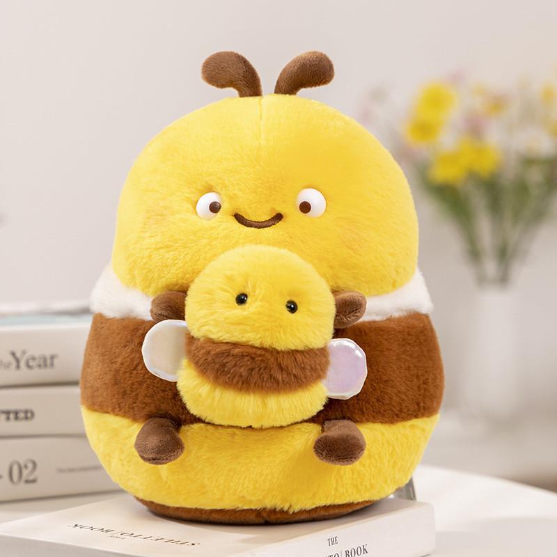 Charming Fluffy Plush Bee Doll Colorful Stuffed Animal Toy With Pp Cotton Filling