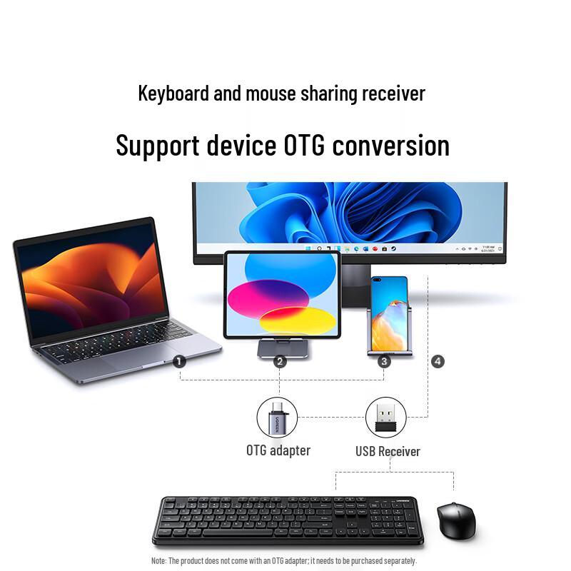 Ugreen MK331 Wireless Silent Keyboard and Mouse Combo