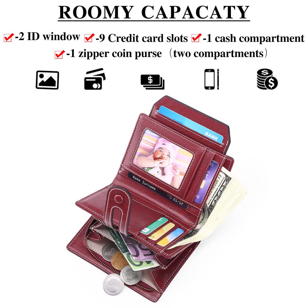 Кожаный кошелек женский короткий многофункциональный женский кошелек на молнии большой емкости кошелек для монет с держателем для карт