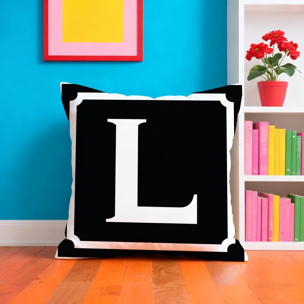 LOVE Simplified English Alphabet Cushion Cover Plush Fabric Soft DoubleSided Printed Sofa Warm Home Child Gift Pillow Case