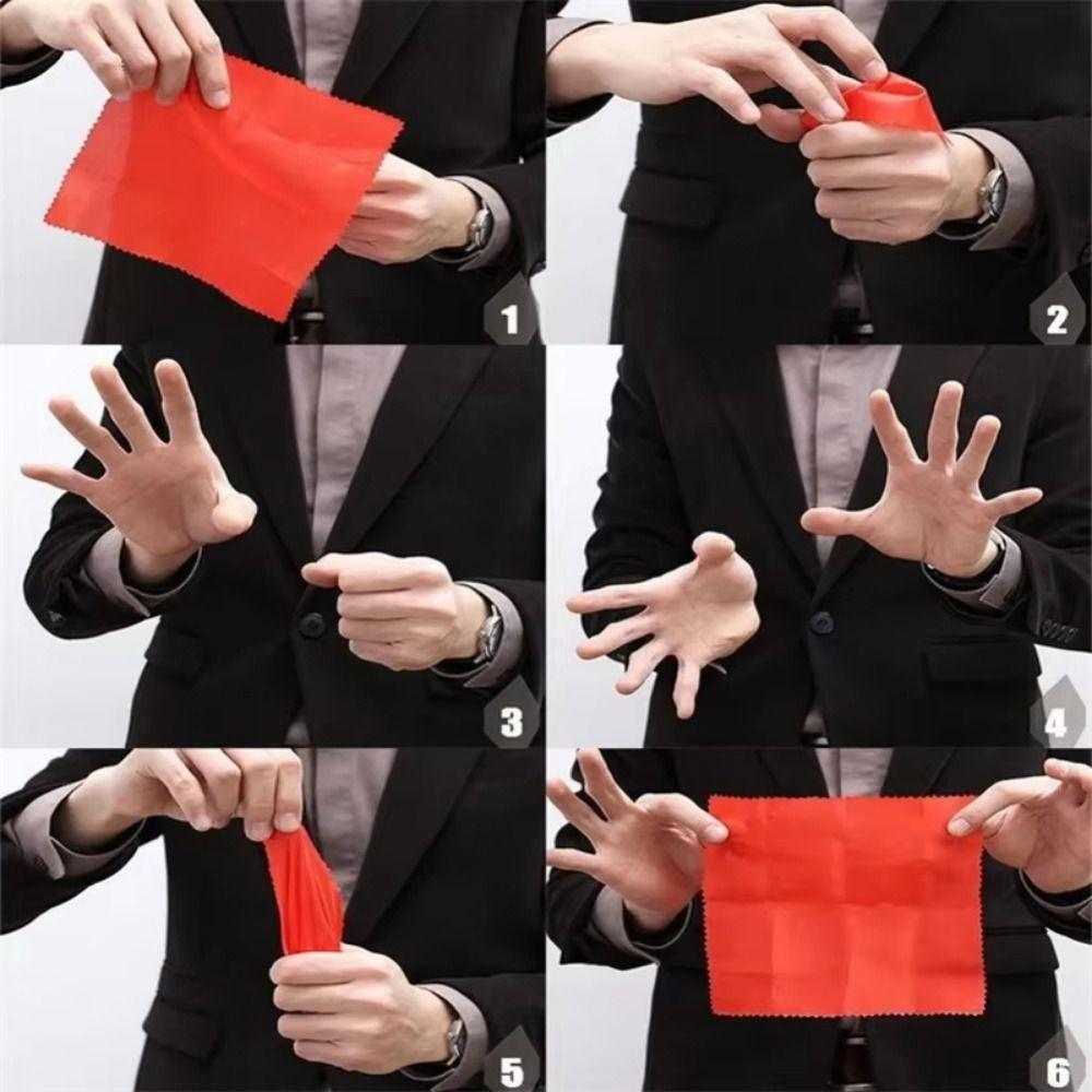 5Pcs Red Silk Magic Prop Fake Finger Finger Magic Trick Prop Fake Thumb Tip  Close Up Magic
