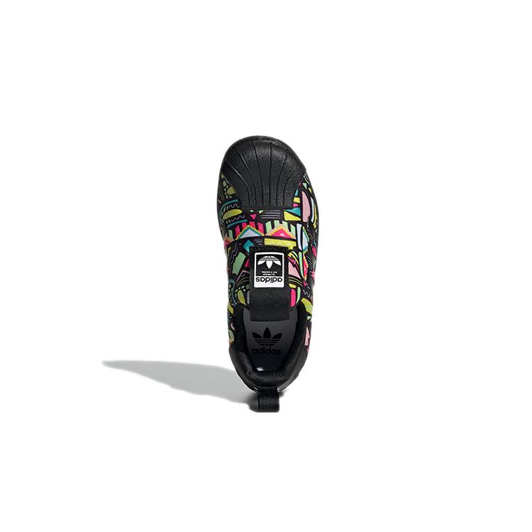 Adidas Originals SUPERSTAR 360 Comfortable Abrasion Resistant Low top Skateboard Shoes Black Yellow Kids' EE8386