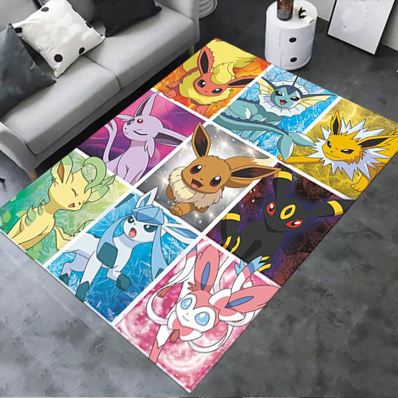Новый ковер-коврик Pokemon 2025 для гостиной, спальни, дома, украшение дивана, детский игровой, противоскользящий коврик для пола 77