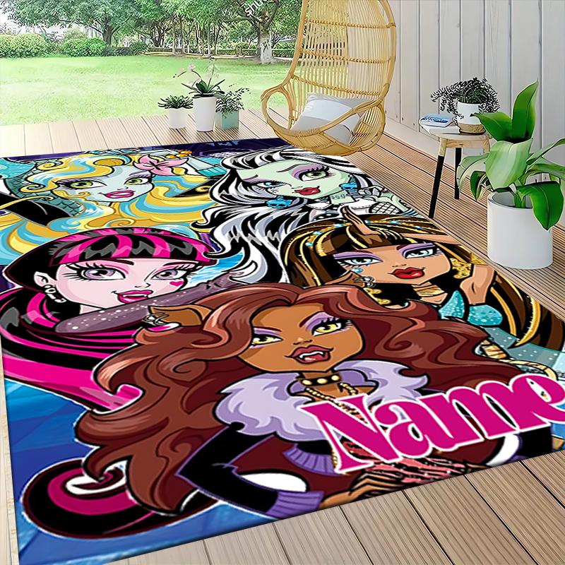 Custom Name Monster High Adventure Carpet Rug Customizable Soft Washable Anti-Slip Home Living Room Sofa Mats Personalized Rug. 0909406