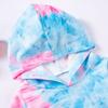 1-6 Years Kids Girls Tie-dye Hooded Sweatshirt Suit Pullover Top and Pants