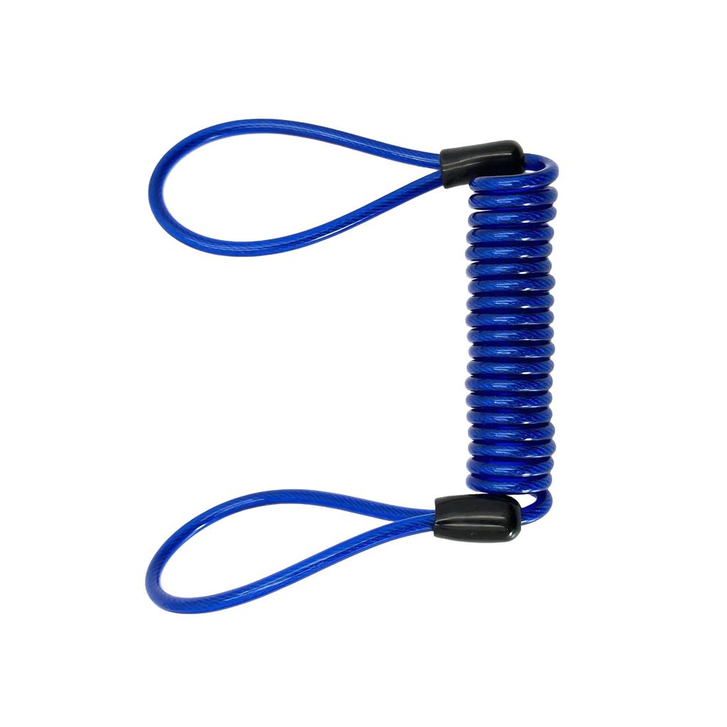 YK-055BL Remind Cable, Wire Cable, Spiral Cable, Spring Cord, Disc Lock, Helmet Lock, Motorcycle, Bicycle, Yamashiro, Made by Yamashiro, Blue