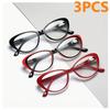 3-Pack Vintage Style Cat Eye Reading Glasses - Full Rim Non-Prescription Clear Lens AC Lens & Polycarbonate Frame