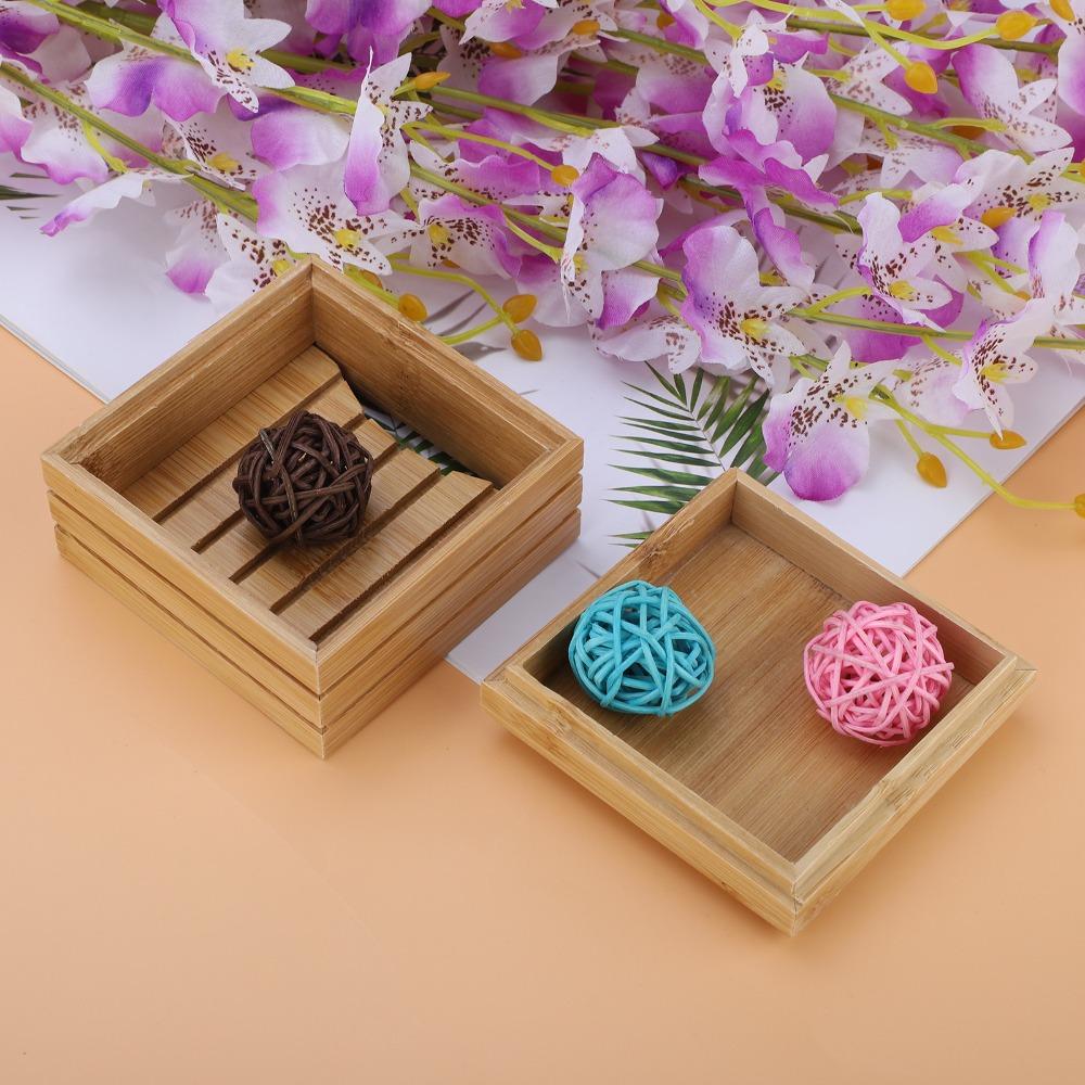 Bamboo Soap Case Wooden Color Soap Tray Extend Soap Life Soap Dish Bathroom Organizer