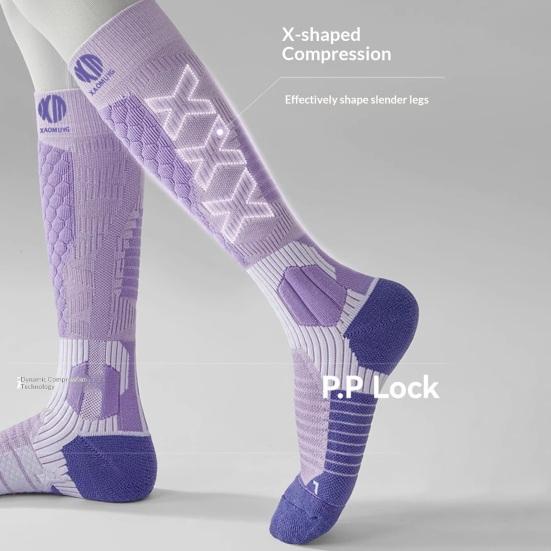 Yousheng Женские утепленные лыжные носки из шерстяной смеси, до колена, термоноски, дышащие компрессионные спортивные носки с защитой от запаха для зимних видов спорта, походов, охоты