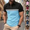 Летняя новая мужская рубашка поло с короткими рукавами, модная рубашка поло с застежкой-молнией, модная рубашка-топ