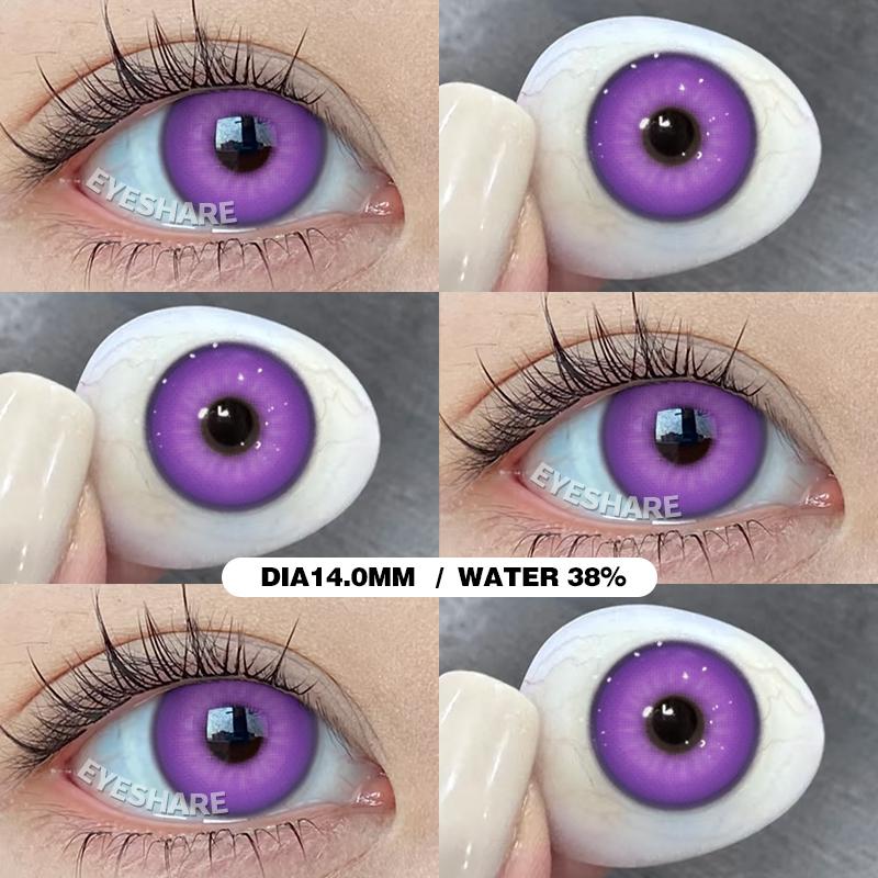 1 Pair Purple Lenses for Eyes Color Contact Lenses Red Colored Lens Violet Pupils for Lenses for Natural Eye Lenses