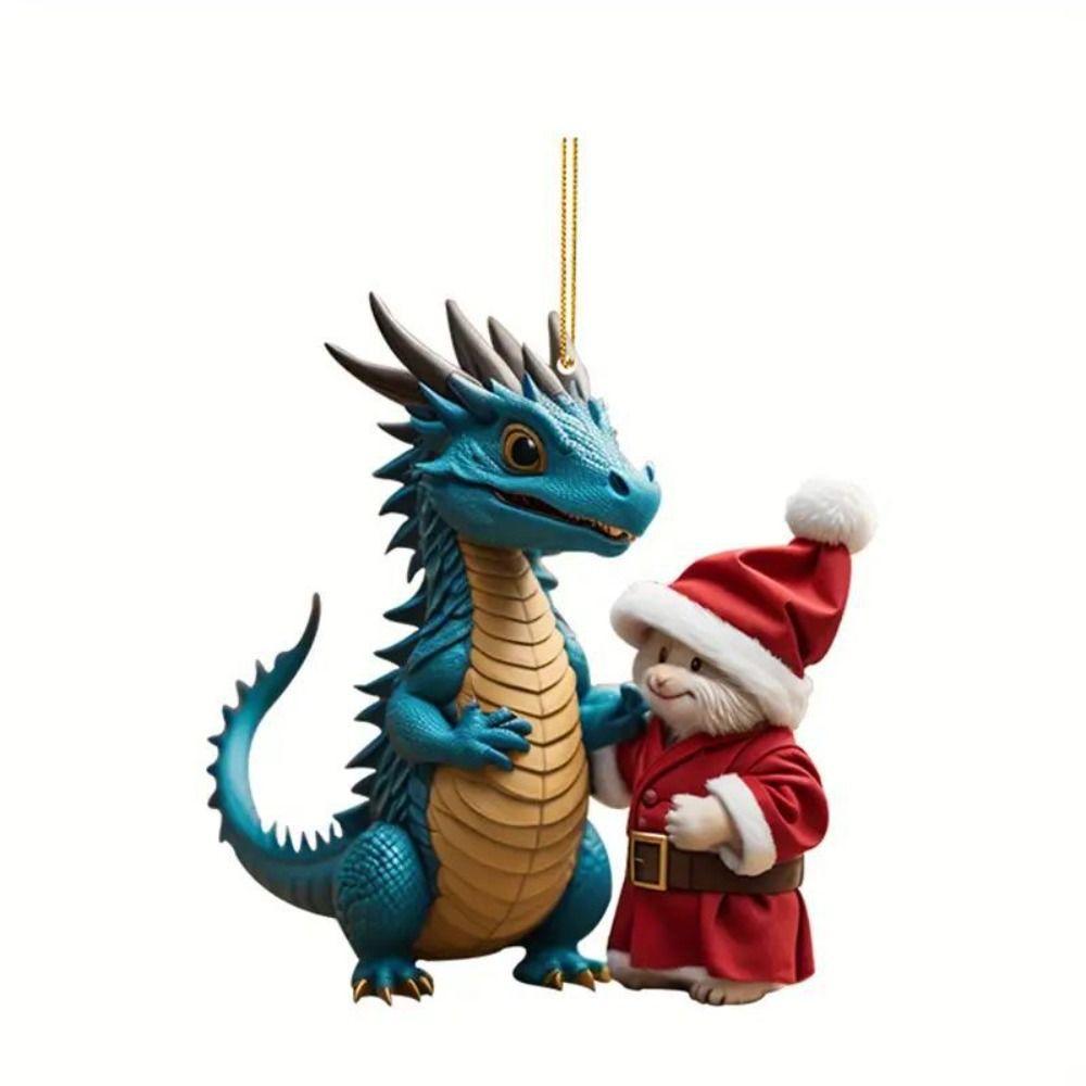 Christmas Children Xmas Dragon Keychain Xmas Dragon Home Decoration  Car Interior Accessory