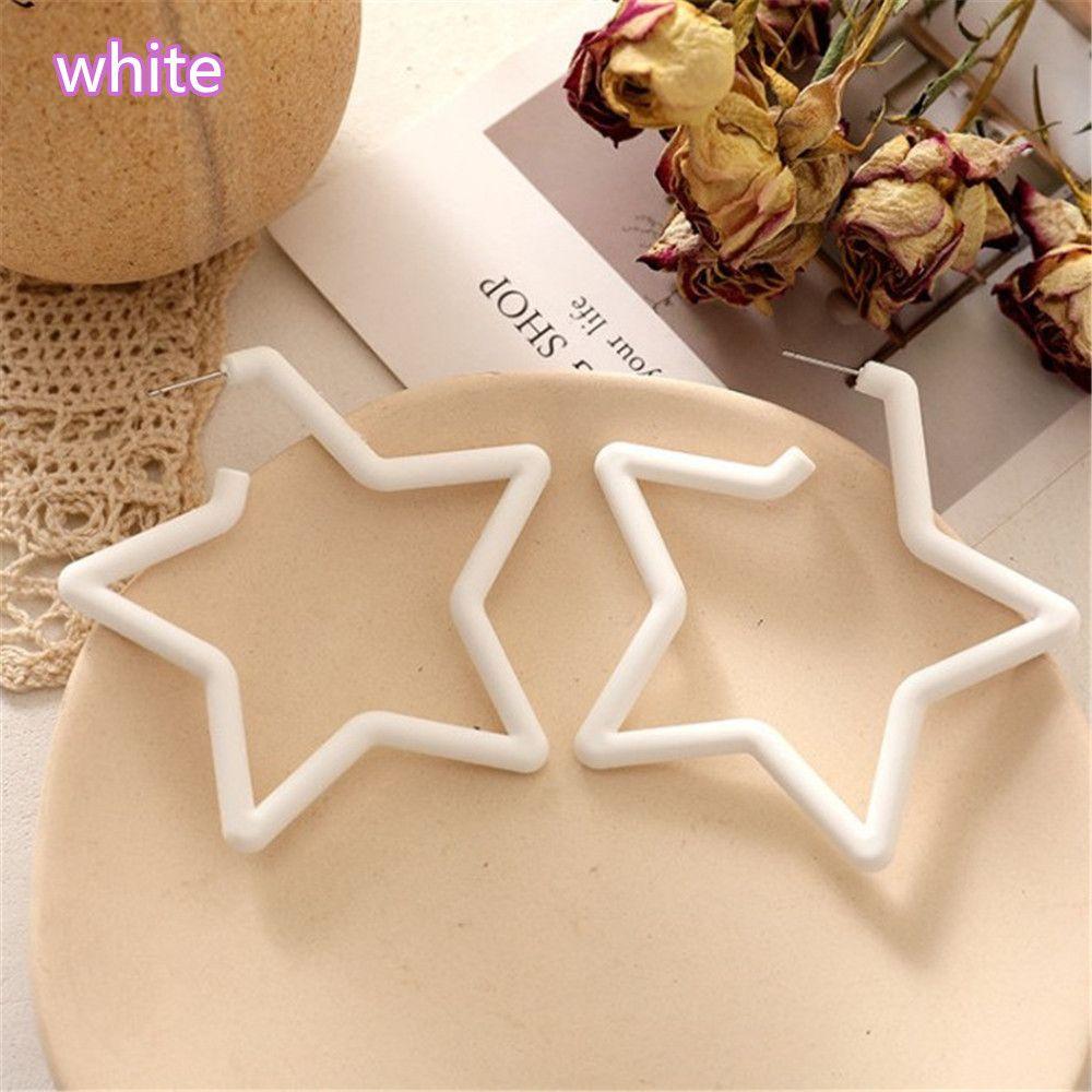 Винтажная Мода Индивидуальность Геометрические Серьги Красочная Звезда Яркая Флуоресценция Серьги-Кольца