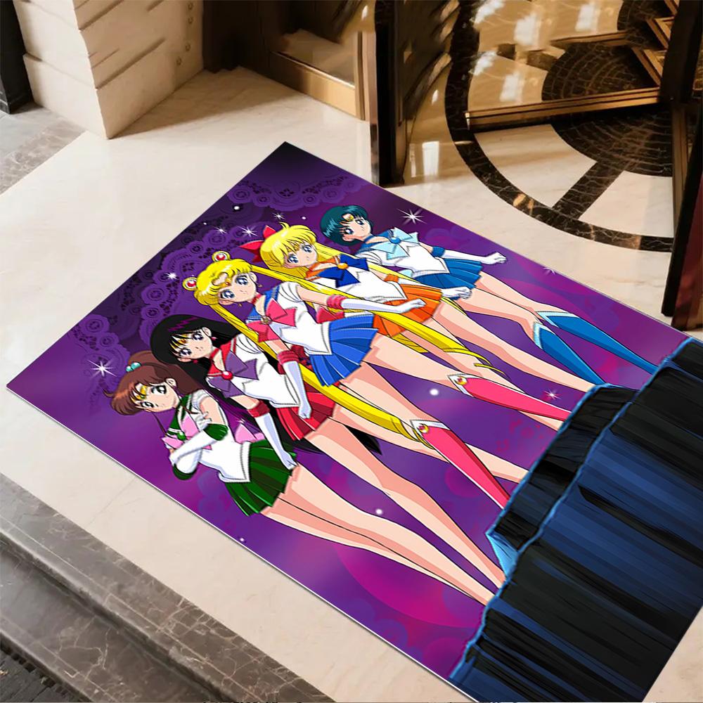 Sailor Moon Team-up Area Rug Design for Kitchen Entryway Dining Room Game Room Antislip Carpet Decorate Offices Perfect Birthday/Christmas Gift Idea