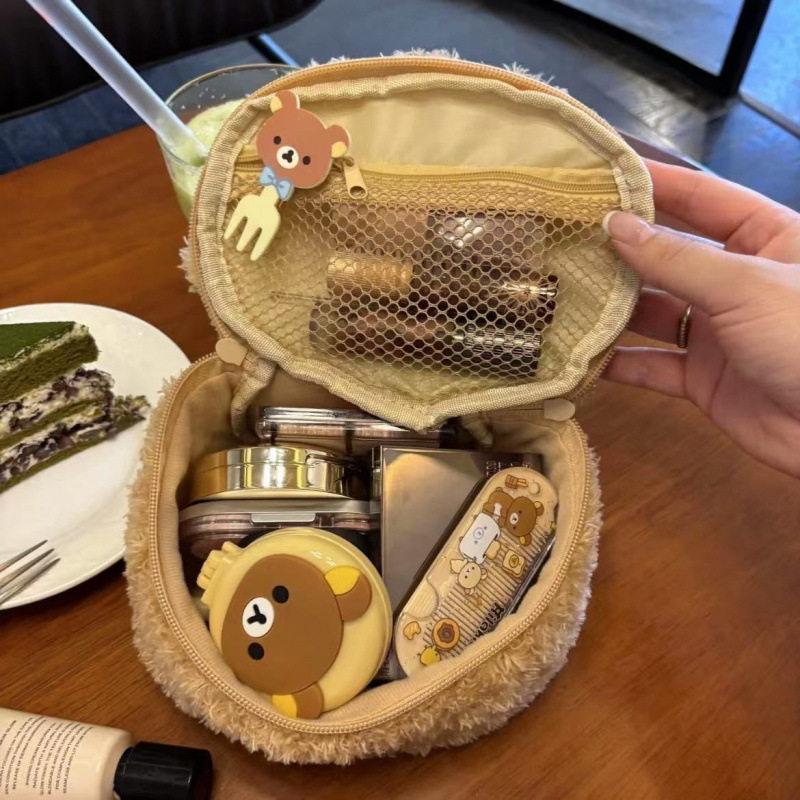 Rilakkuma New Style Plush Storage Bag Japanese Cute Creative Large Capacity Cosmetic Bag Instant Camera Ccd Organizer Bag
