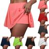 Женская однотонная повседневная спортивная теннисная юбка, плиссированная короткая юбка, шорты с юбкой с карманами
