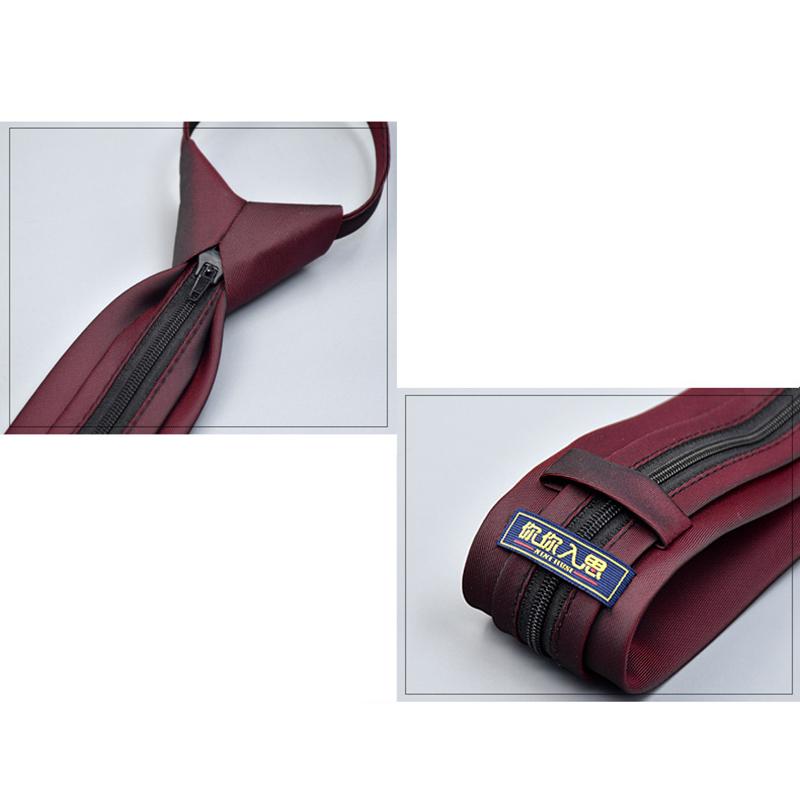 Мужской благородный галстук для свадебной вечеринки, деловые официальные костюмы, модный удобный предварительно завязанный галстук на молнии, узкий галстук