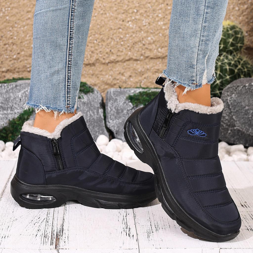 Winter Warm Snow Boots for Women Waterproof Ankle Booties With Fur Lined Comfort Walking Shoes Women's Non-Slip Chunky Platform Outdoor Short Boots