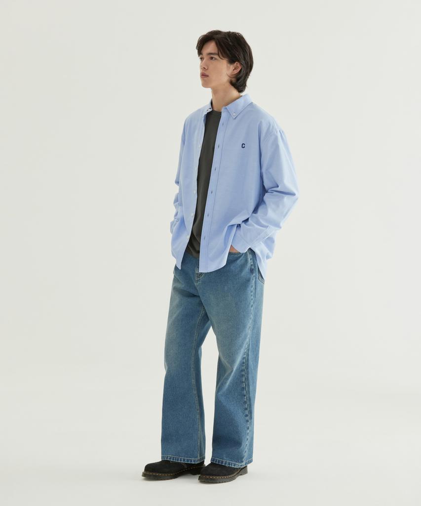 COVERNAT Coolmax® C Logo Oxford Shirt Blue