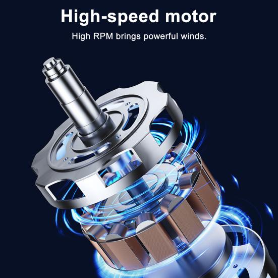 Portable Handheld Turbo Fan Brushless Motor High-Speed Strong Airflow Low Noise Personal Rechargeable