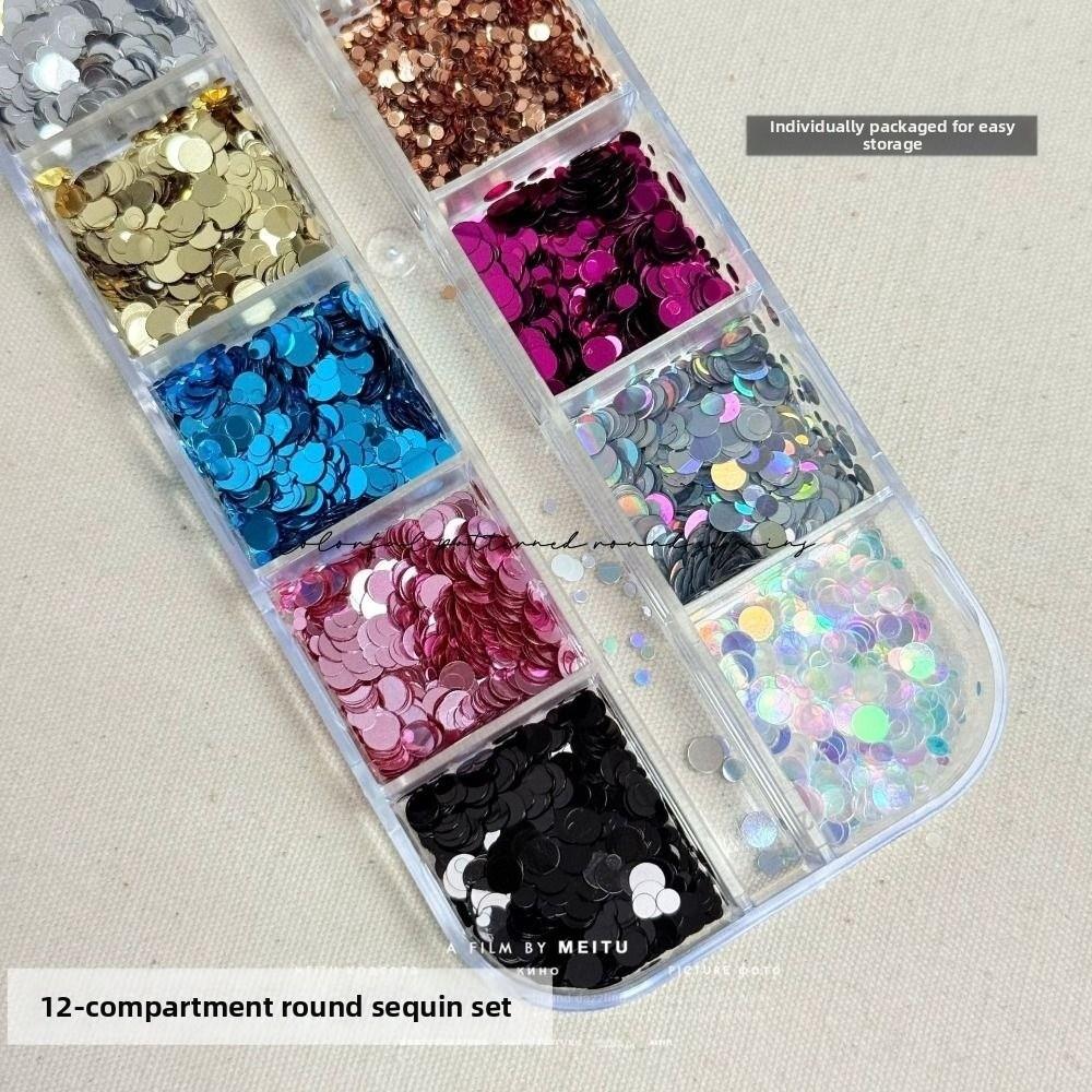 Colorful Glitter Nail Accessories 12-Grid Nail Charms Nail Salon
