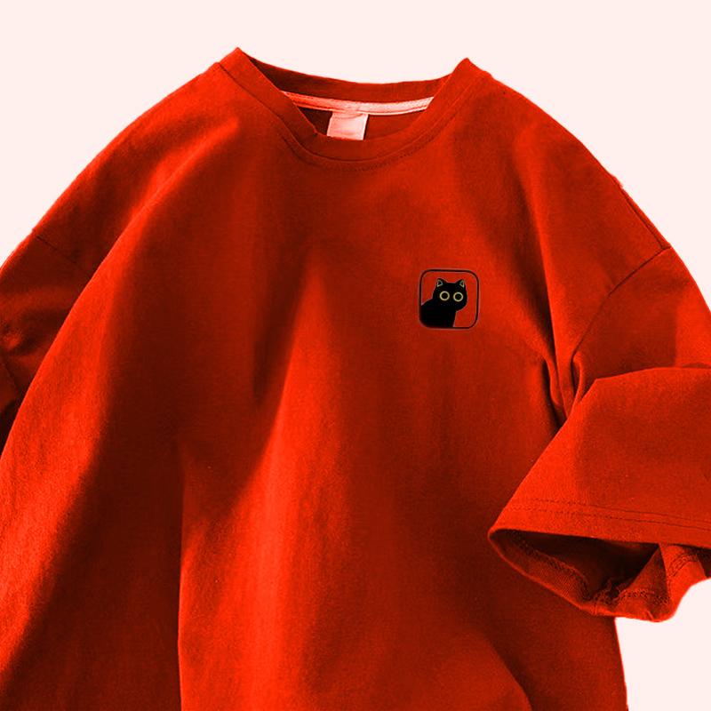 Футболка из хлопка с коротким рукавом, женская, свободная, модная, со средним рукавом, летняя, винтажная футболка