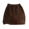 Mini Skirt Solid Color Imitation Mink Fleece High-Waisted Winter Skirt Hip Wrapped Short Skirt Commuting Street Daily Wear