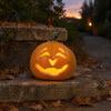 Simulated Pumpkin Light Halloween Creepy Light, Jack-O-Lantern Decoration, Scary Indoor Outdoor Hollow Lamp for Holiday Parties Smiling Night