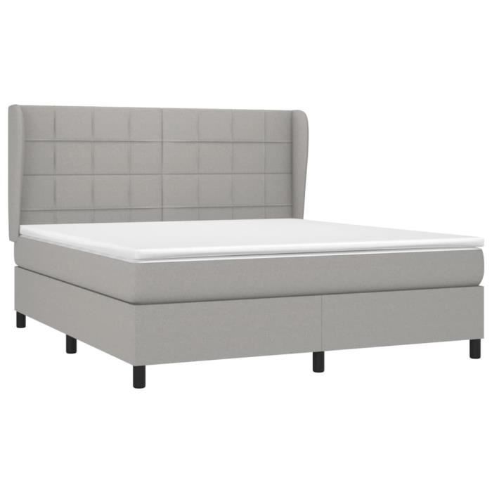 3127973 vidaXL Divan Bed with Mattress Light Grey 160x200cm Fabric