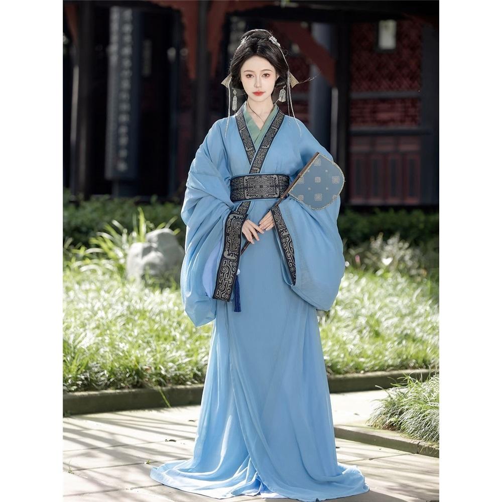 ZHAN GUO Robe Ежедневный взрослый женский костюм Hanfu с хвостом большого объема