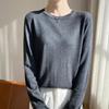 Women's Crew Neck Lightweight Worsted Wool Sweater - Spring/Summer 2025 Collection