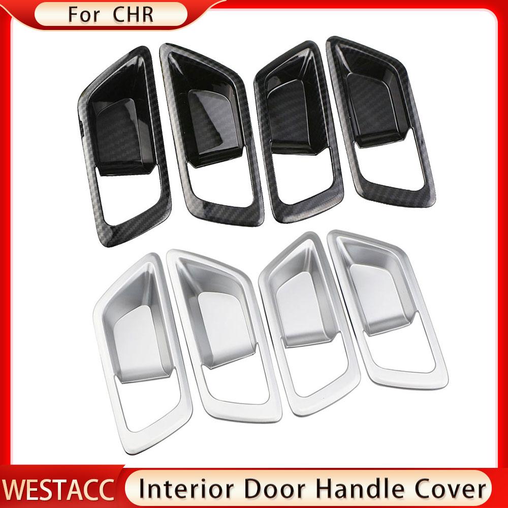 4 шт. ABS хромированная внутренняя дверная ручка автомобиля, крышка чаши, декоративная наклейка, накладка для Toyota CHR C-HR 2016-интерьер