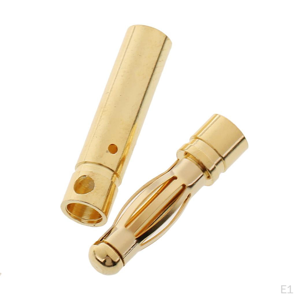 10 Pairs 4.0mm Gold-plated Banana Plug Connector DIY RC Battery ESC Motor