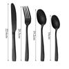 24 шт. черная посуда из нержавеющей стали, столовые приборы, обеденный нож, ложки, вилка, десертные ложки, западная серебристая посуда, набор кухонной посуды
