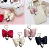 Elegant Bowknot Charm Keychain Elegant Heart and Bowknot Keyring with Accent Handbag Decoration for Women Girls