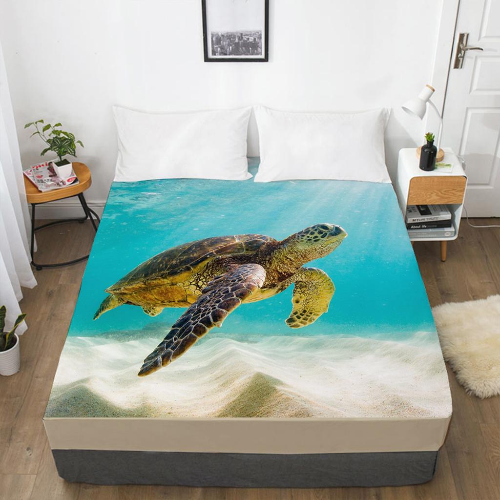 Постельная простыня с рисунком лесных животных, 3D-печать, наматрасник, простыня на резинке, постельное белье, одна штука