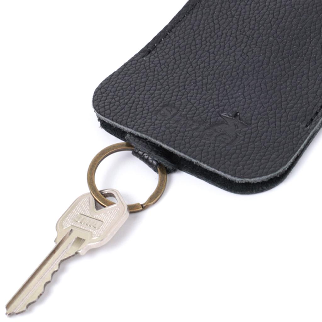 Spacious Key Holder SHVIGEL Key Wallet 15313 Made of Genuine Leather Black
