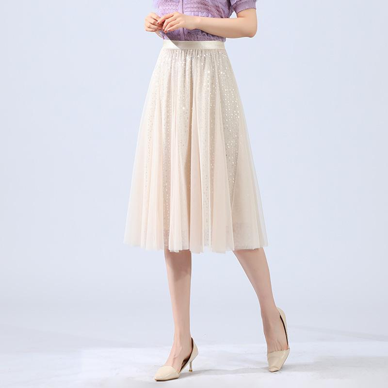 Летняя юбка-плиссе с обхватом груди, средняя и длинная, женская юбка-драпировка с эффектом большого качения, юбка из газа с высокой талией, весна и осень, высокая талия