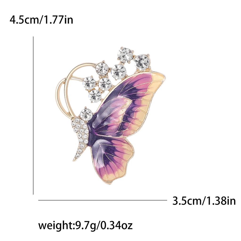 Enamel Butterfly Brooches for Women Unisex Rhinestone Insect Pins Banquet Party Backpack Gifts Jewelry Accessories