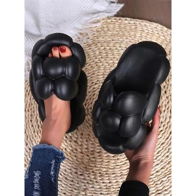 Домашние тапочки женские милые сандалии Kawai Cloud летние шлепанцы пляжные шлепанцы домашняя повседневная обувь на платформе плоская женская и мужская