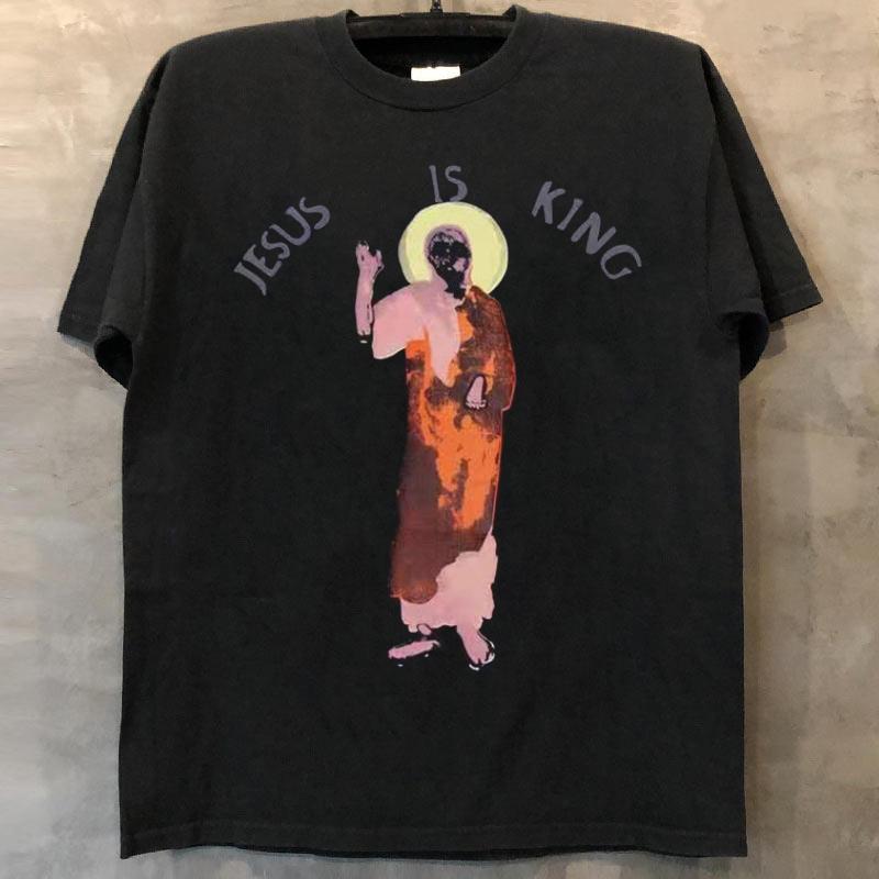 2024 Kanye West with High Street FOG Chicago Chic Hip Hop King Short Sleeve Men's and Women's Pure Cotton Baggy Handsome T-shirt