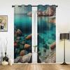 Летние пейзажные оконные шторы с океаном для гостиной, роскошные занавески для спальни, кухонные шторы, шторы