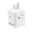 Multi Plug Outlet Extender Electrical Wall Outlet Splitter with 4 15amp AC Outlets 2 USB Ports