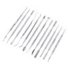 12pcs Stainless Steel Double Sided Wax Carving Tool Kit Set for Decoration Jewelry Dental Lab