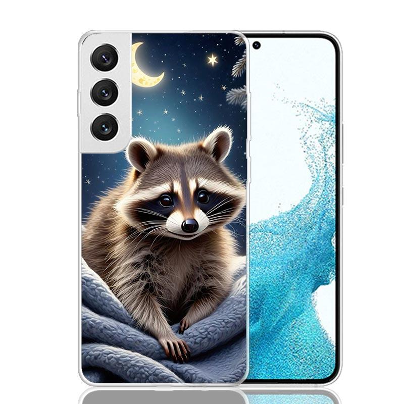 Raccoon Cute Animal Phone Case For Samsung Galaxy S26 Ultra S23 S24 S25 Edge S20 FE S21 S22 Plus Soft Print Shell Cover Fundas G