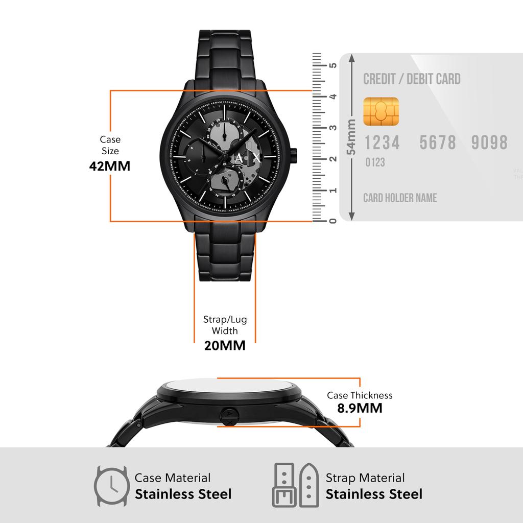 Часы Armani NA AX7160SET черные [AX Exchange] мужские