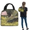 Green Dragon In The Forest Insulated Lunch Bag for Women Kids Portable Food Boxes Thermal Lunch Box Tote