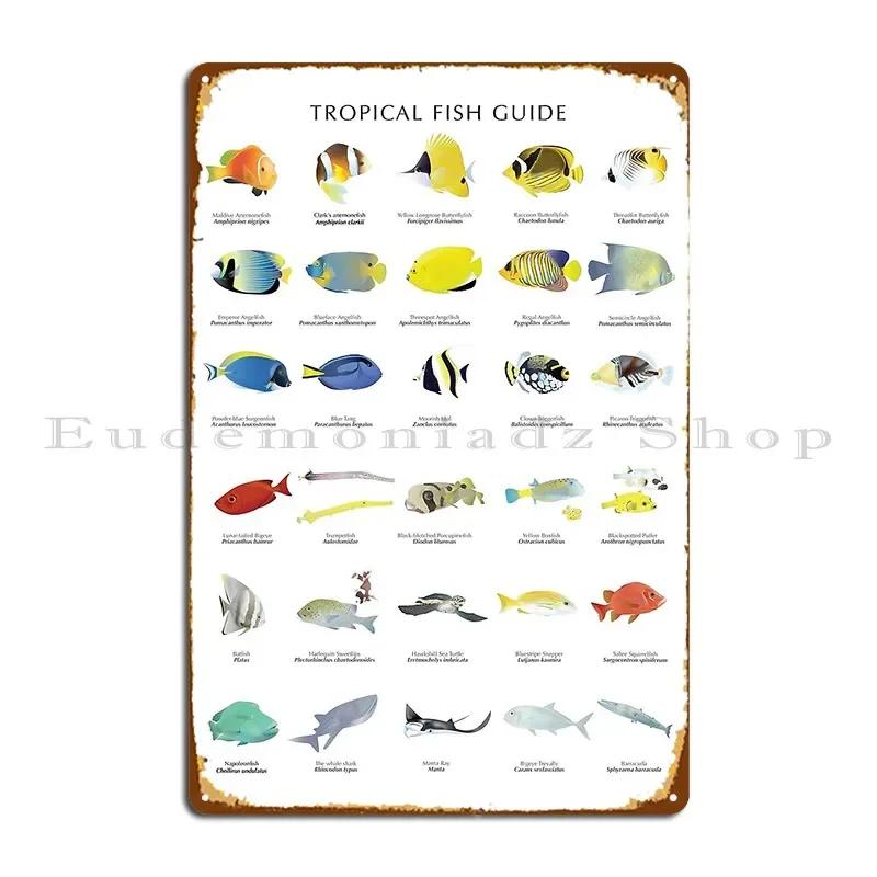 Tropical Fish Guide Metal Plaque Poster Living Room Designs Wall Pub Wall Cave Decoration Tin Sign Poster