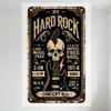 Винтажная металлическая жестяная вывеска, концертный металл в стиле NY Hard Rock, Декор: Череп, Перо, Гитара, Молния, Живая музыка, Свободная душа 09-9 вечера 197-8 БРОНКС6